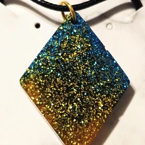 Handmade acrylic glitter necklace